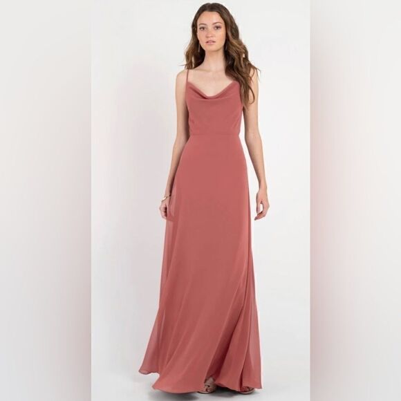 Jenny Yoo Collection Evening Formal Bridesmaid Gown Maxi Dress Dusty Rose US 10 - Picture 1 of 14